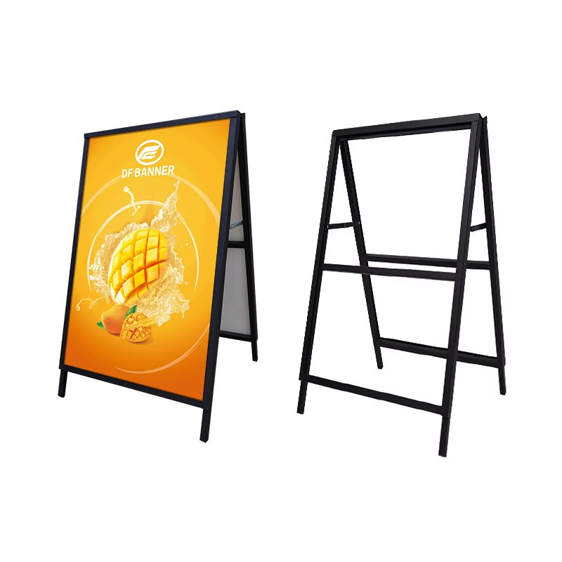 Custom Outdoor Portable Double-Sided Metal A-Frame Sidewalk Sign Poster Stand for Advertising Boards