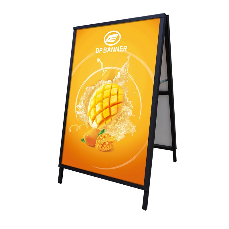 Custom Outdoor Portable Double-Sided Metal A-Frame Sidewalk Sign Poster Stand for Advertising Boards