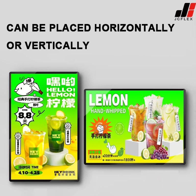 Newest Custom A2 Size Slim Thin Light Box LED Advertising Display 12V Aluminum Custom Shape Acrylic Poster Photo Tempered Glass