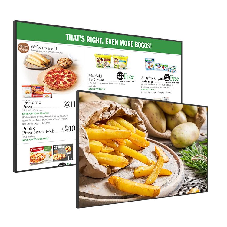 32 43 55inch ultra thin LCD indoor wall mount wifi advertising digital signage display board restaurant digital menu board