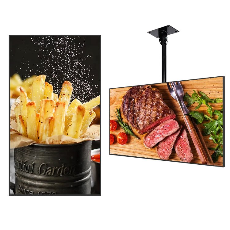 32 43 55inch ultra thin LCD indoor wall mount wifi advertising digital signage display board restaurant digital menu board
