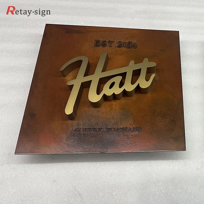Advertising custom for counter wall office logo channel weld mount board sign 3d metal letters
