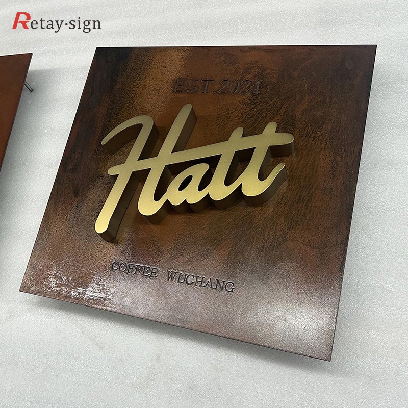 Advertising custom for counter wall office logo channel weld mount board sign 3d metal letters