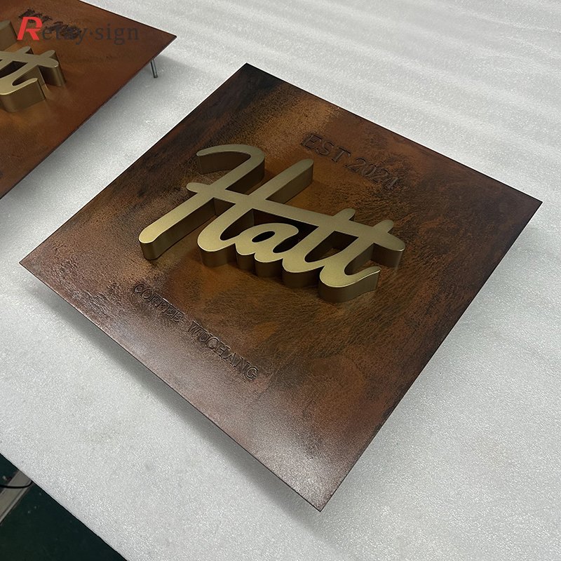 Advertising custom for counter wall office logo channel weld mount board sign 3d metal letters