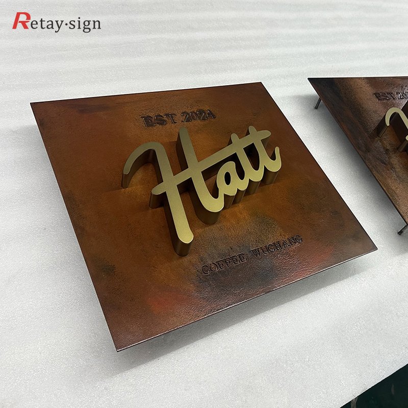 Advertising custom for counter wall office logo channel weld mount board sign 3d metal letters