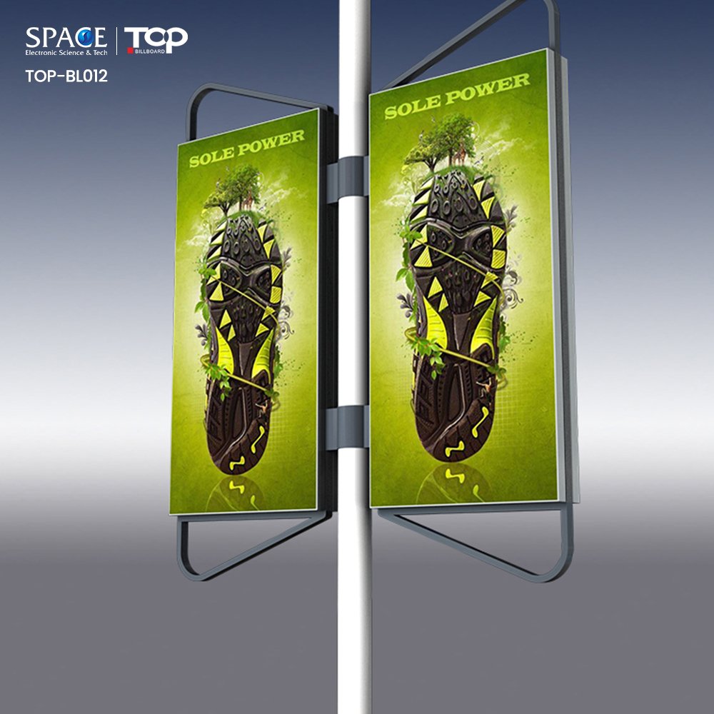 Poster Advertising on Pole, Outdoor Double Side Advertising Board