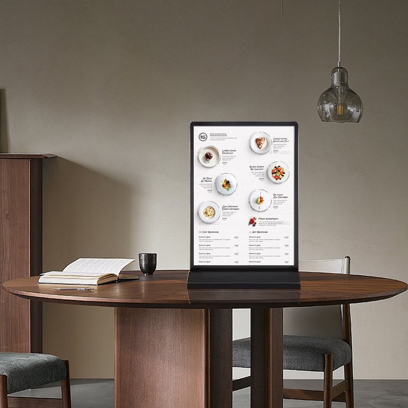 A4/A5 Rechargeable desktop LED advertising light box menu board with battery powered double-sided display poster stand