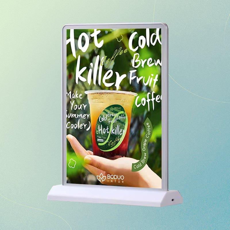 A4/A5 Rechargeable desktop LED advertising light box menu board with battery powered double-sided display poster stand