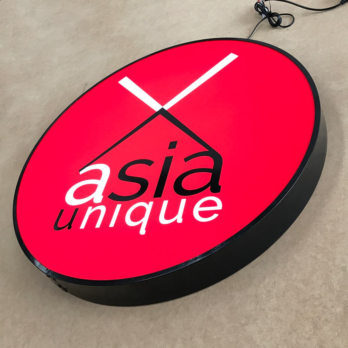 Custom Light board rotating light box outdoor advertising sign 3d letter sign LED Round acrylic advertising light boxes