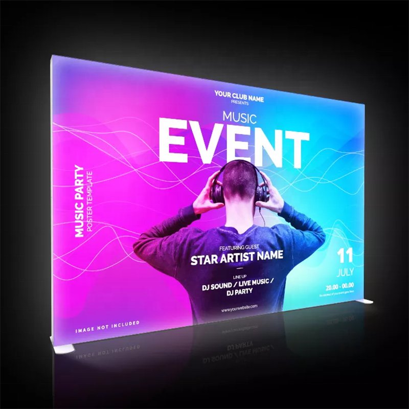 Exhibition Movie poster backlit free standing LED display trading show advertising equipment light box signage
