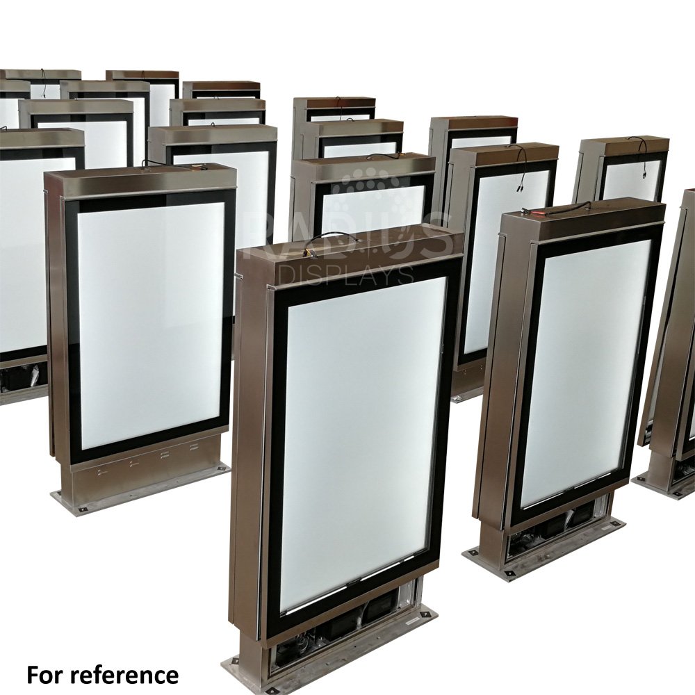 Solar Bin Advertising Board Aluminium Profile Light Box Glass Panel LED Board Digital Billboard