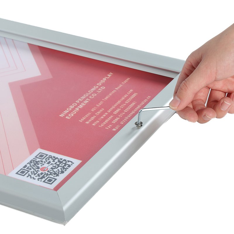 Factory wholesale Waterproof lockable snap frame 32mm snap poster frame with mitred corners Allen key picture frames
