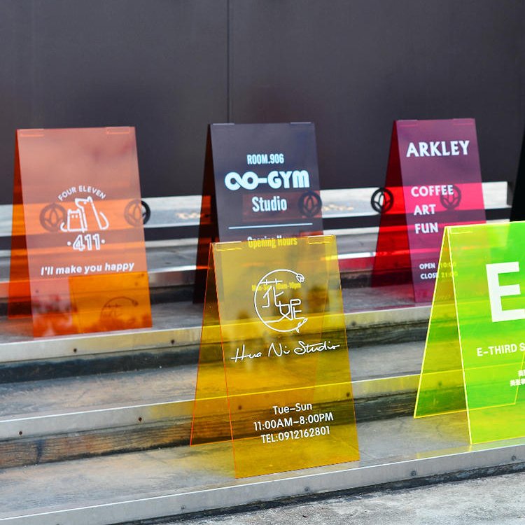 1 pcs Custom Double-Sided Indoor Outdoor Acrylic A Shape Frame Signs Board Weatherproof Sidewalk Advertising Boards