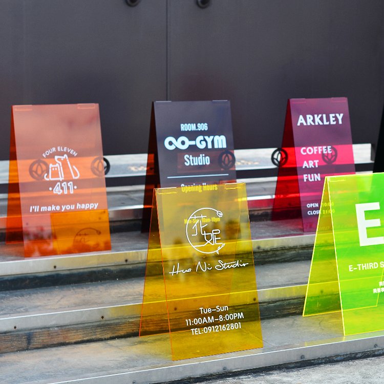1 pcs Custom Double-Sided Indoor Outdoor Acrylic A Shape Frame Signs Board Weatherproof Sidewalk Advertising Boards