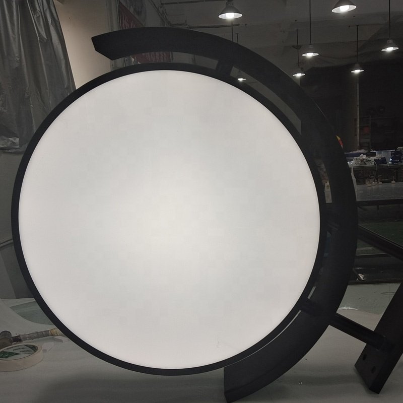Kexian Custom Sign Outdoor BLANK Round Led Light Boxes Double Sided Printed LED Coffee / Shop Advertising Light Box Signage