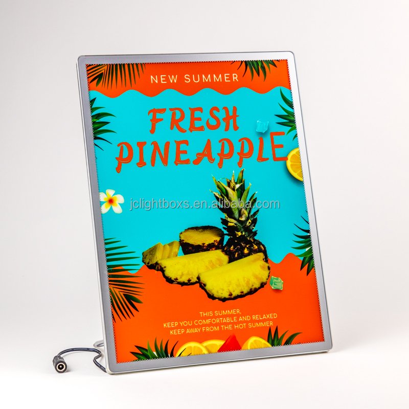 A1 A2 A3 A4 Open Ultra-Thin Aluminum Snap Photo Frame Light Box with Tempered Glass LED for Restaurant Menu Board Advertising