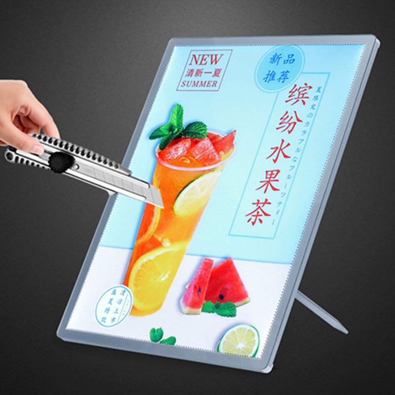 Ultra Thin Led Menu Board Advertisement Light Box Cafe Table LED Box Illuminated Advertising Board Wholesale