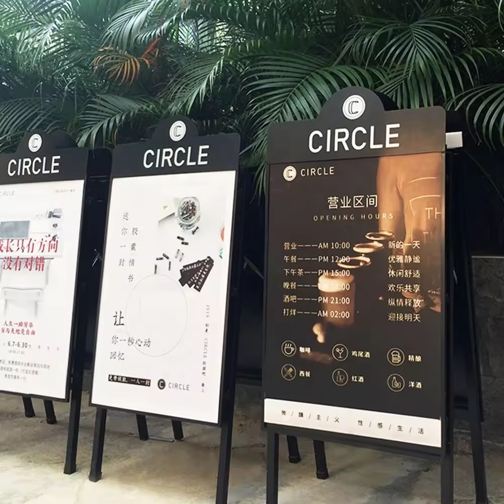 Custom Folding Double Sided Board A Frame Sideway Sign for poster frame Folding Poster Stand