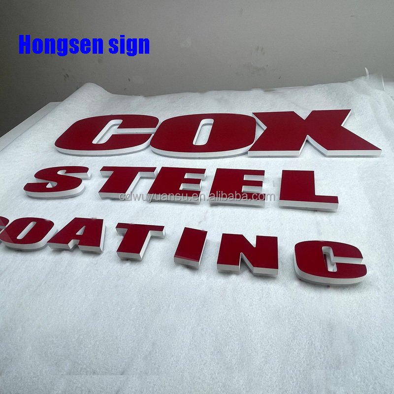 Hongsen Custom Sign Shop board 3D Led channel letters Light Advertising mini Acrylic Letters decorative signs