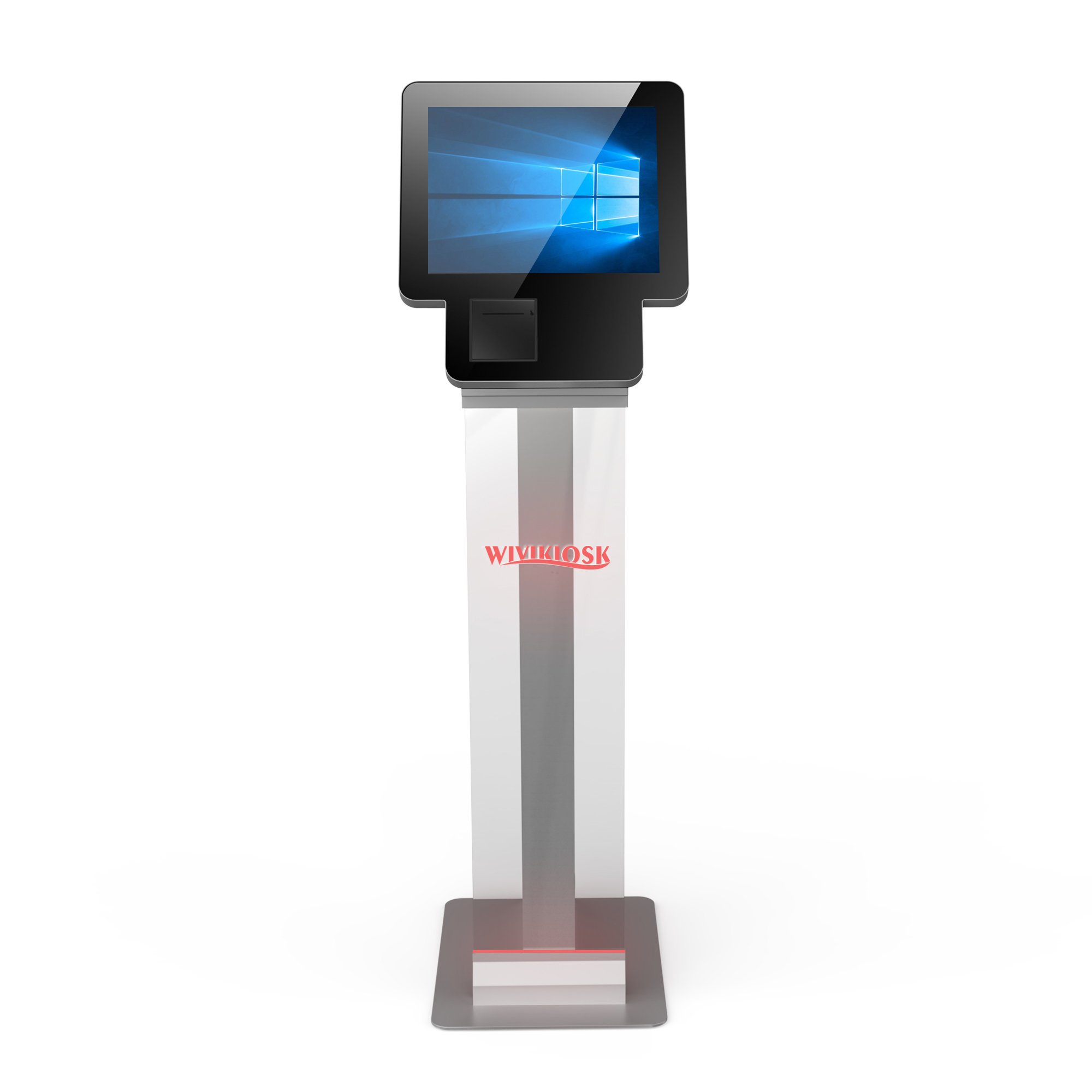 15'' Acrylic touch screen ticket dispenser queue management kiosk with printer