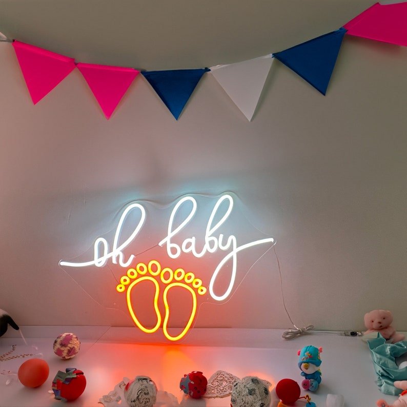 Custom New Design Personalized Infinity Acrylic Party Business Home Oh baby Decor photoshop neon sign