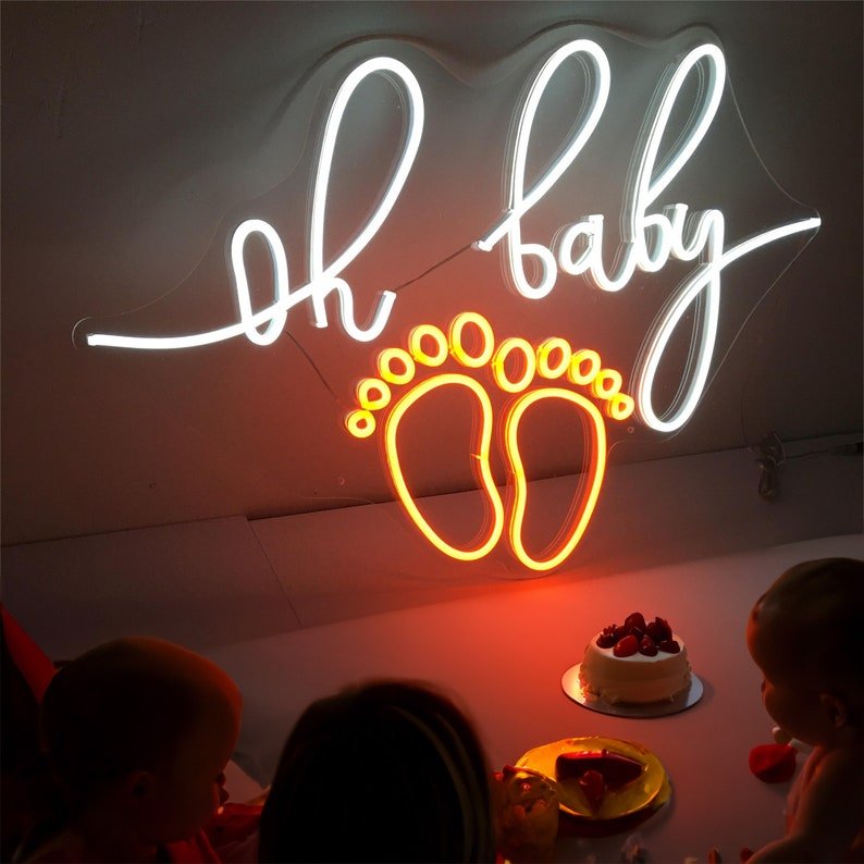 Custom New Design Personalized Infinity Acrylic Party Business Home Oh baby Decor photoshop neon sign