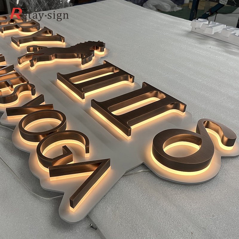Custom 3d led signs outdoor barberia light letter steel acrylic brand logo wall letter signboard led illuminated backlit sign