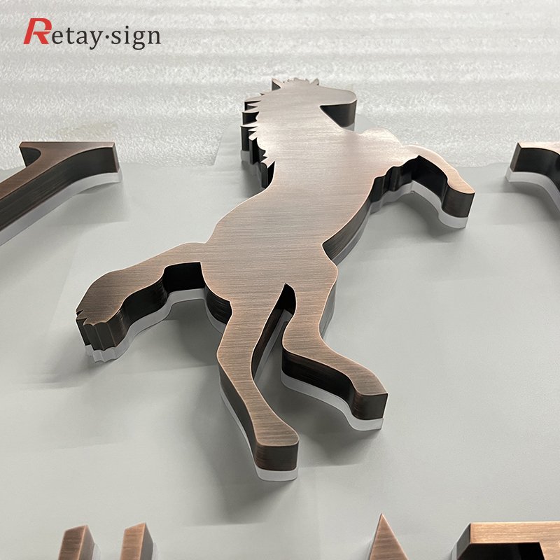 Custom 3d led signs outdoor barberia light letter steel acrylic brand logo wall letter signboard led illuminated backlit sign