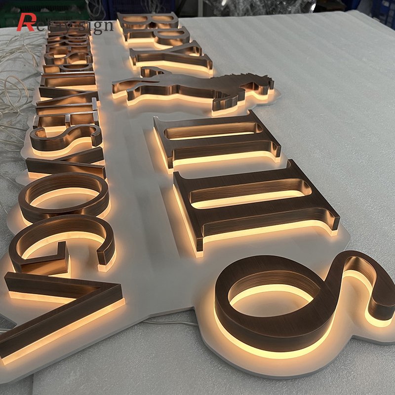 Custom 3d led signs outdoor barberia light letter steel acrylic brand logo wall letter signboard led illuminated backlit sign