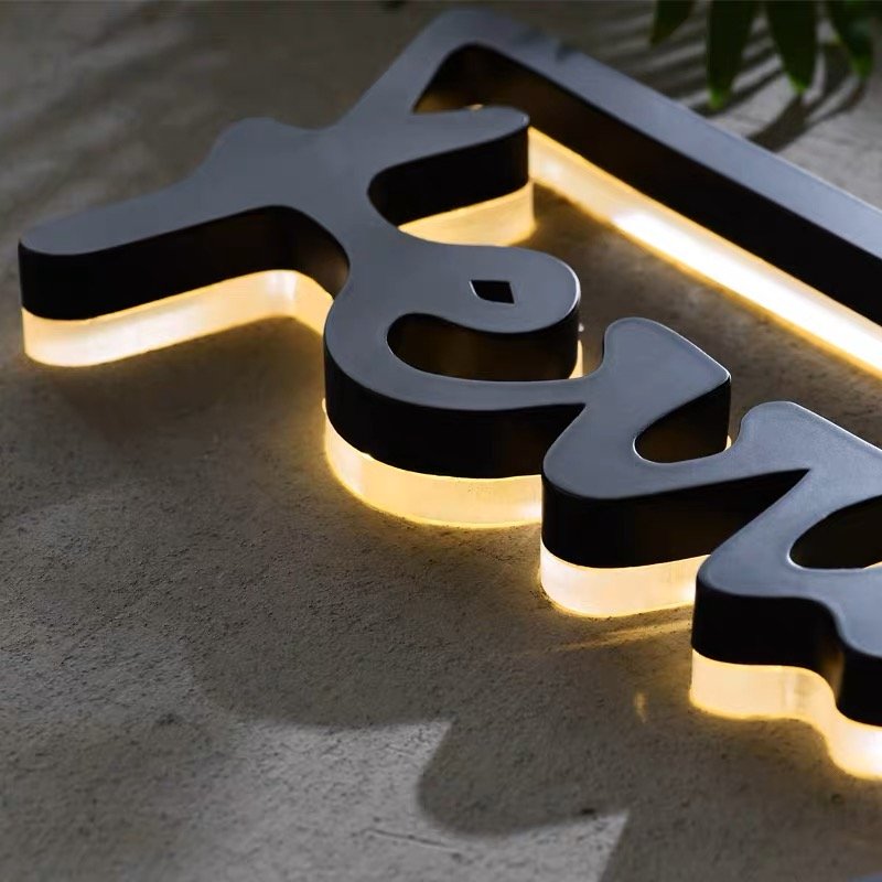 Customization store sign for business outdoor waterproof 3D led signs channel letter abyss mirror led signs advertising