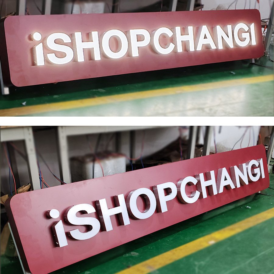 Customization store sign for business outdoor waterproof 3D led signs channel letter abyss mirror led signs advertising