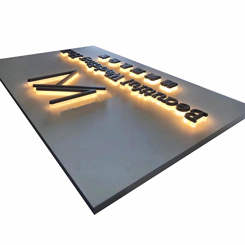 Customization store sign for business outdoor waterproof 3D led signs channel letter abyss mirror led signs advertising