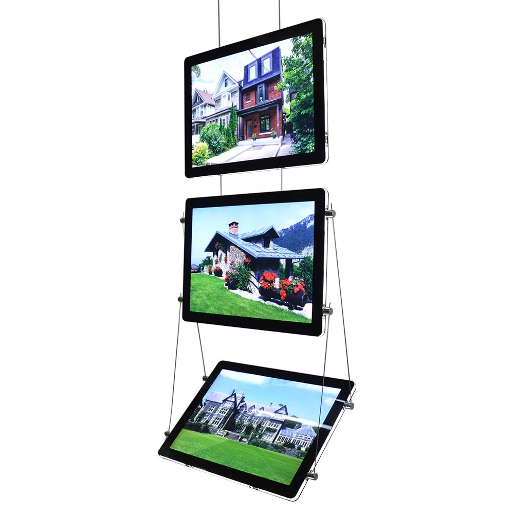 a3 a4 store shop window showcase promotion window hanging advertising estate agents led digital window display real estate