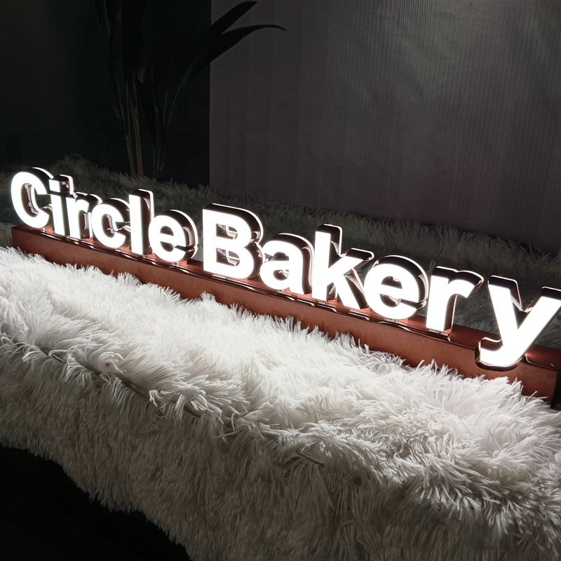 Kexian Custom Table Top Led Display Brand Name Indoor Signage Desk Top Real Estate Signs LED Acrylic Letter with Base