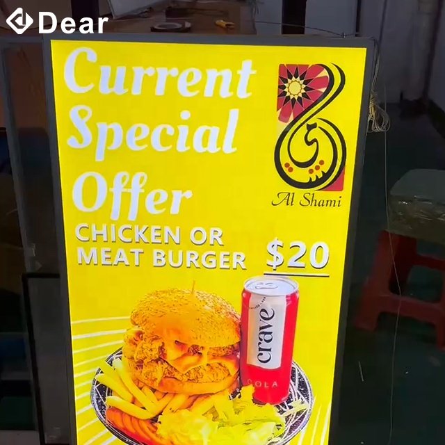 Advertising Box Hanging Double Sided Light Display Custom Led Menu Board Poster Light Box