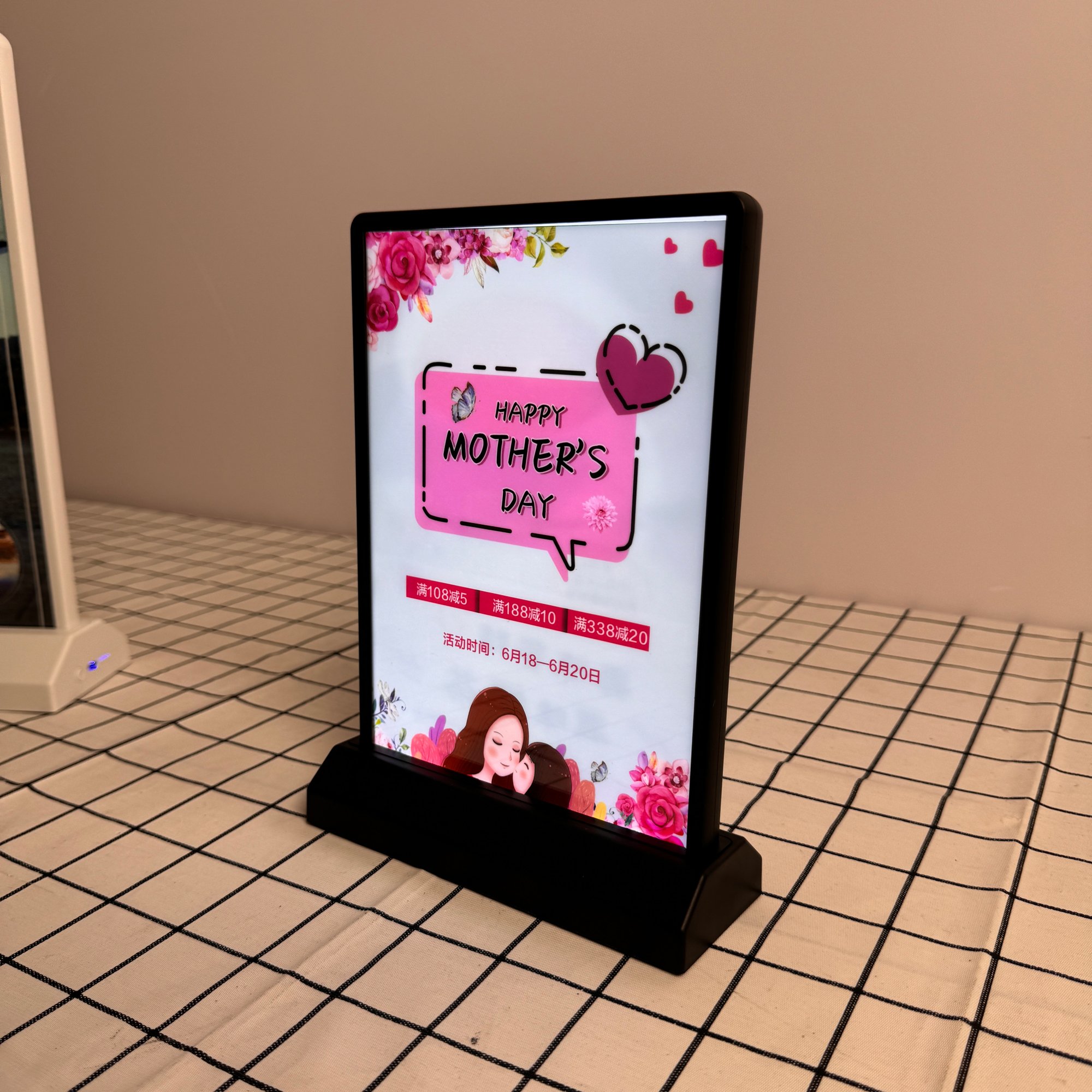 A4 LED Light Box Double-Sided Backlit Acrylic Restaurant Menu Board Aluminum Profile Frame Square
