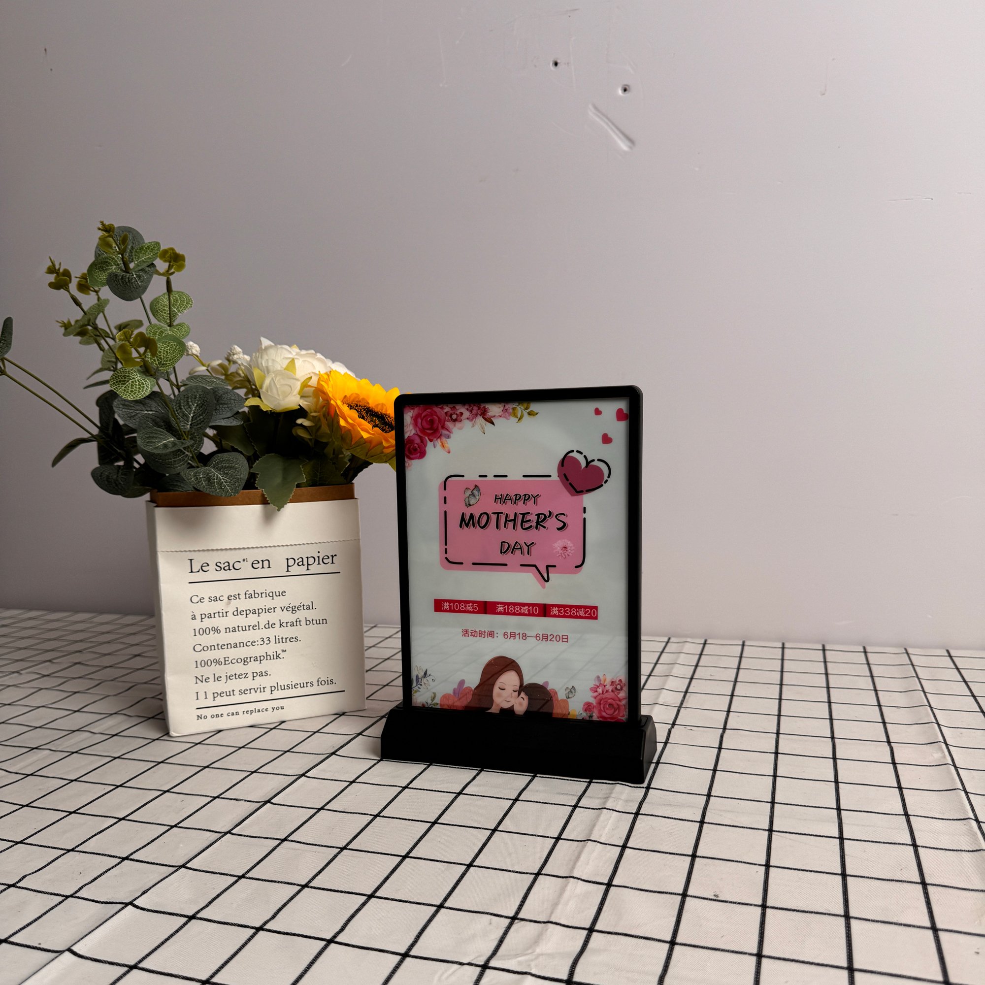 A4 LED Light Box Double-Sided Backlit Acrylic Restaurant Menu Board Aluminum Profile Frame Square