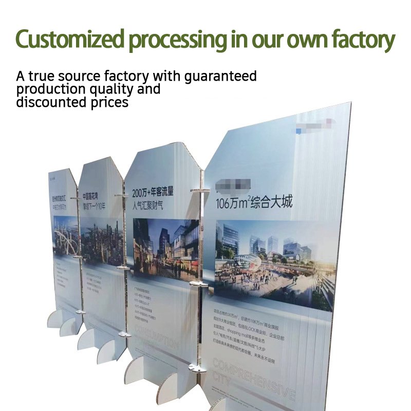 Custom Shape Multiple Sizes Corrugated Paper Floor Free Standing Advertising Vertical Poster Board