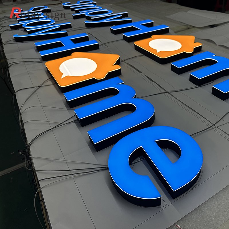 Custom outdoor for business shop house street 3d illuminated sign letters sign board