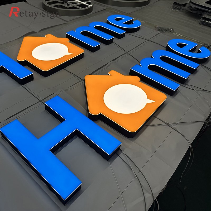 Custom outdoor for business shop house street 3d illuminated sign letters sign board