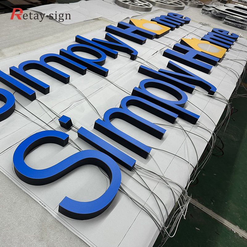 Custom outdoor for business shop house street 3d illuminated sign letters sign board