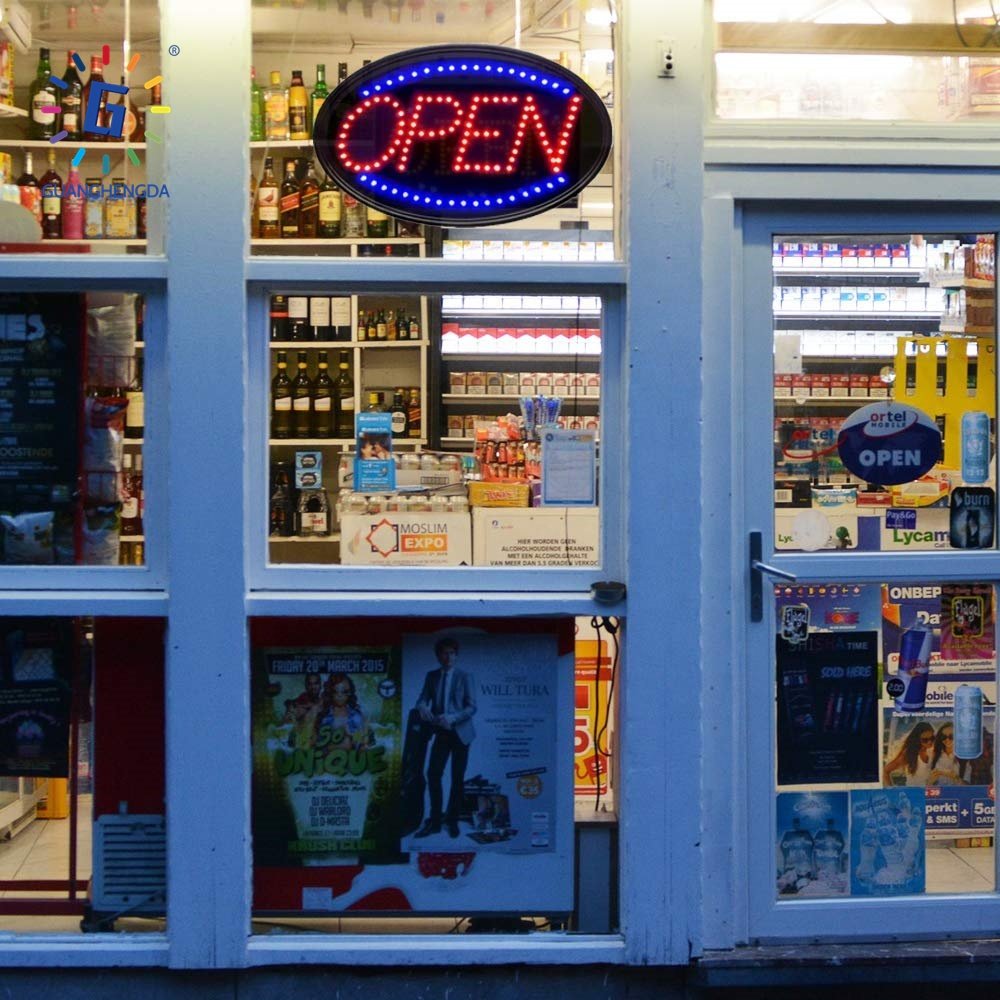 Led Open Signs Let Customers Know You Are Open For Business 23 x 13 Inches LED Oval Open Sign with Two Display Modes