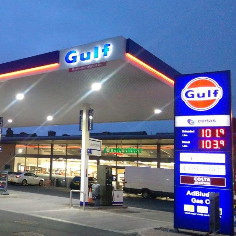 Waterproof Petrol Station Advertising Board Equipment Gulf Gas Station Price Pylon Sign