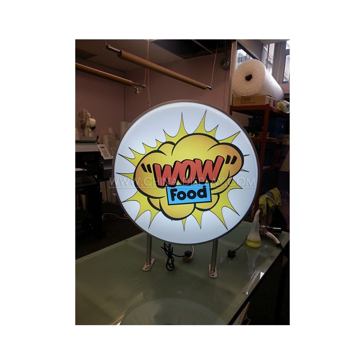 Advertising Sign Board Signs Lightbox Round Led Double Sided Acrylic Round Shape Circular Circle Light Boxes