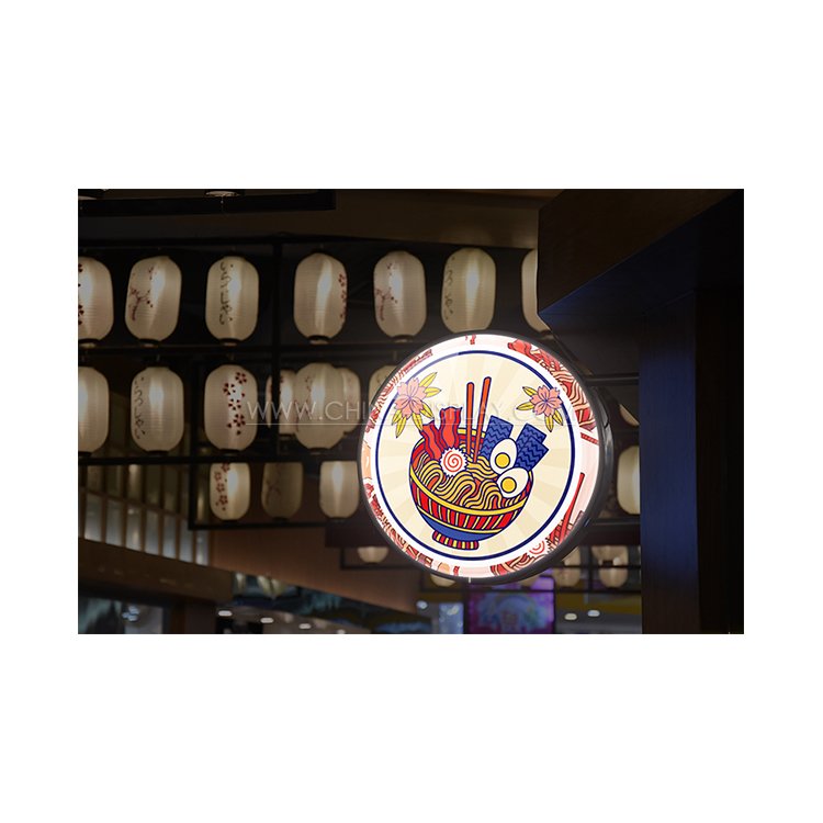 Advertising Sign Board Signs Lightbox Round Led Double Sided Acrylic Round Shape Circular Circle Light Boxes