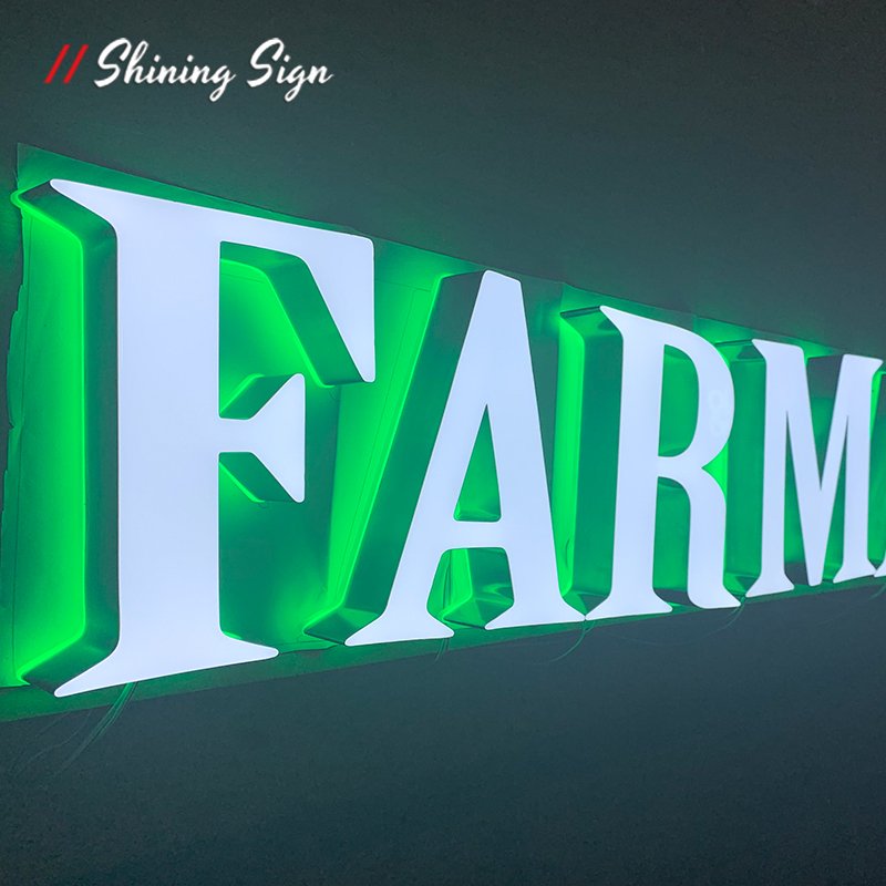 Custom outdoor led signage facelit letter pharmacy led sign hotel signage metal letter sign
