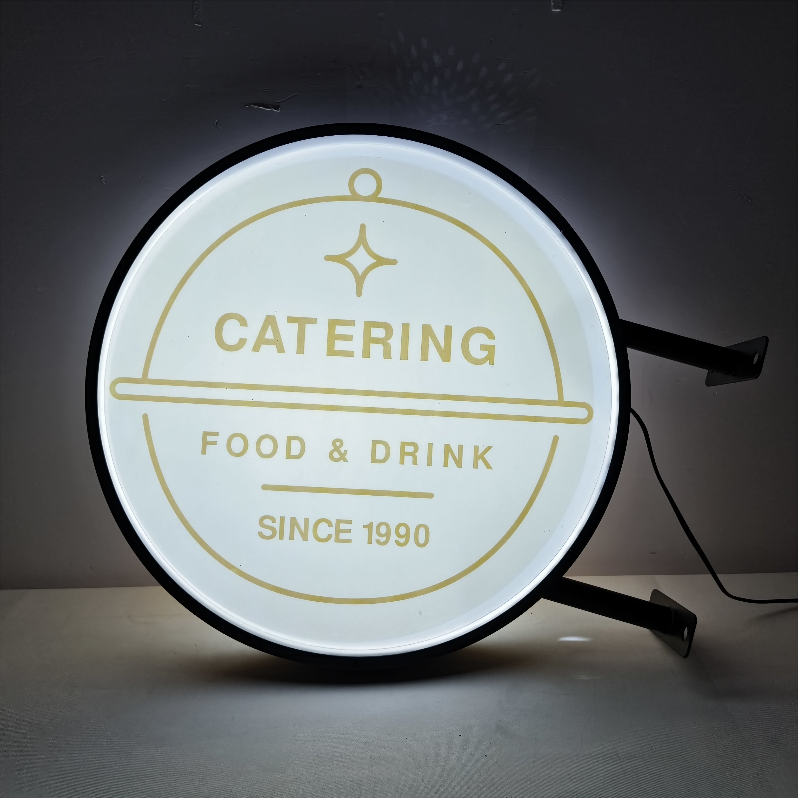 Dual Sided A4 Size Digital LED Lightbox Circular Circle Advertising Sign Board Flexible Acrylic Double-sided Flex Sign Stand