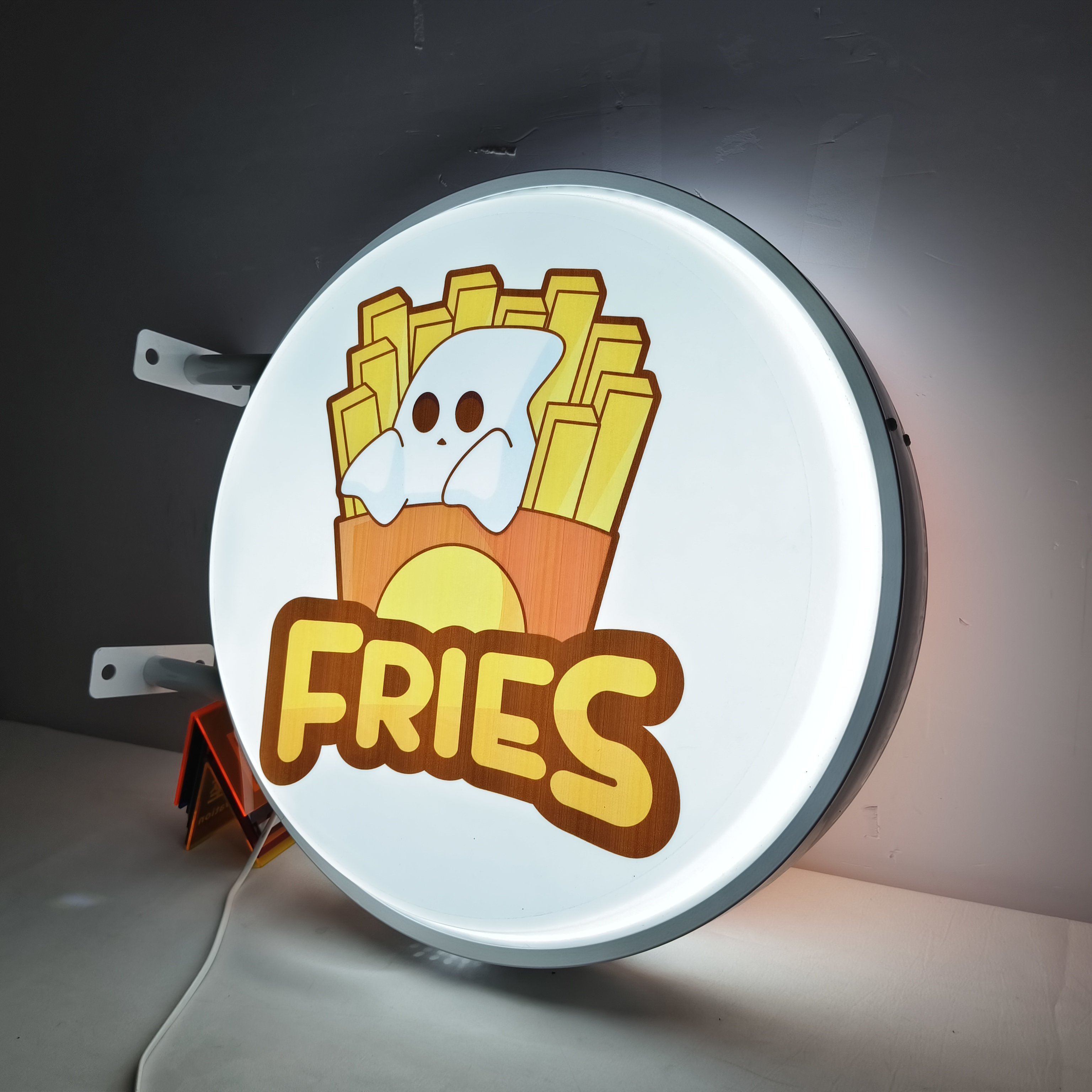 Dual Sided A4 Size Digital LED Lightbox Circular Circle Advertising Sign Board Flexible Acrylic Double-sided Flex Sign Stand