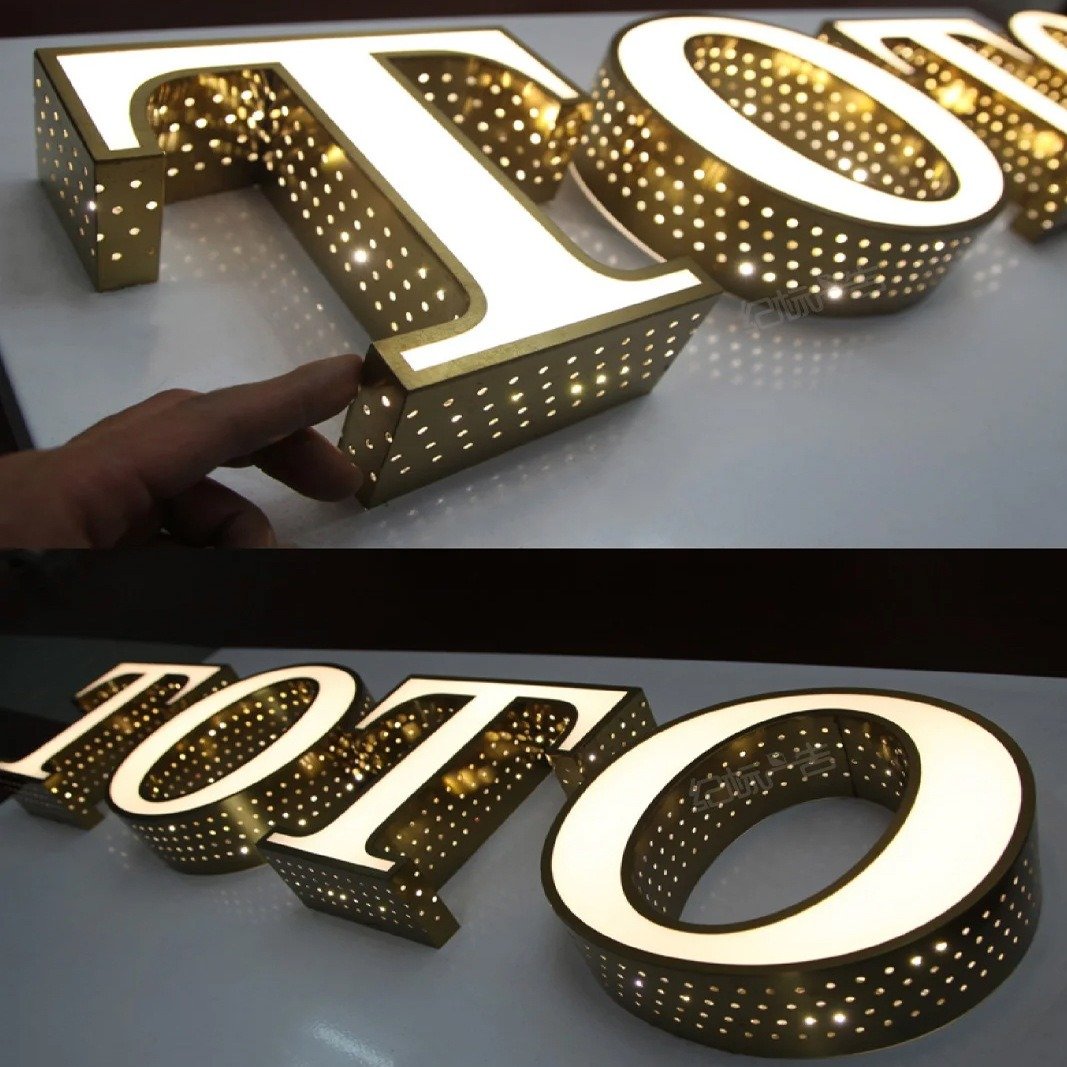 Outdoor Led Backlit logo 3d custom led sign for business Stainless Steel Store front Sign Board 3d led Light letter