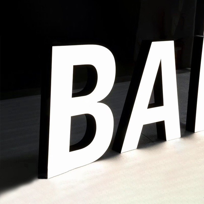 Outdoor Led Backlit logo 3d custom led sign for business Stainless Steel Store front Sign Board 3d led Light letter